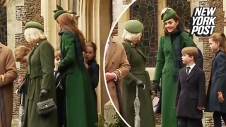 Kate Middleton and Queen Camilla wore matching green for Christmas