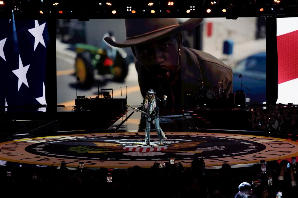 Billy Ray Cyrus performs at the Liberty Ball during the 60th Presidential Inauguration, Monday, Jan. 20, 2025, at the Washington Convention Center in Washington, DC.