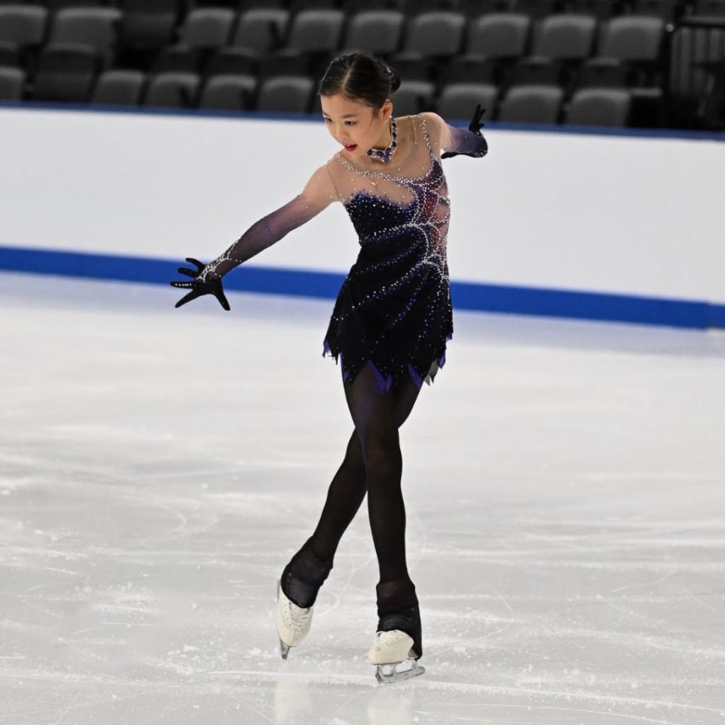 Jinna Han skating on the ice