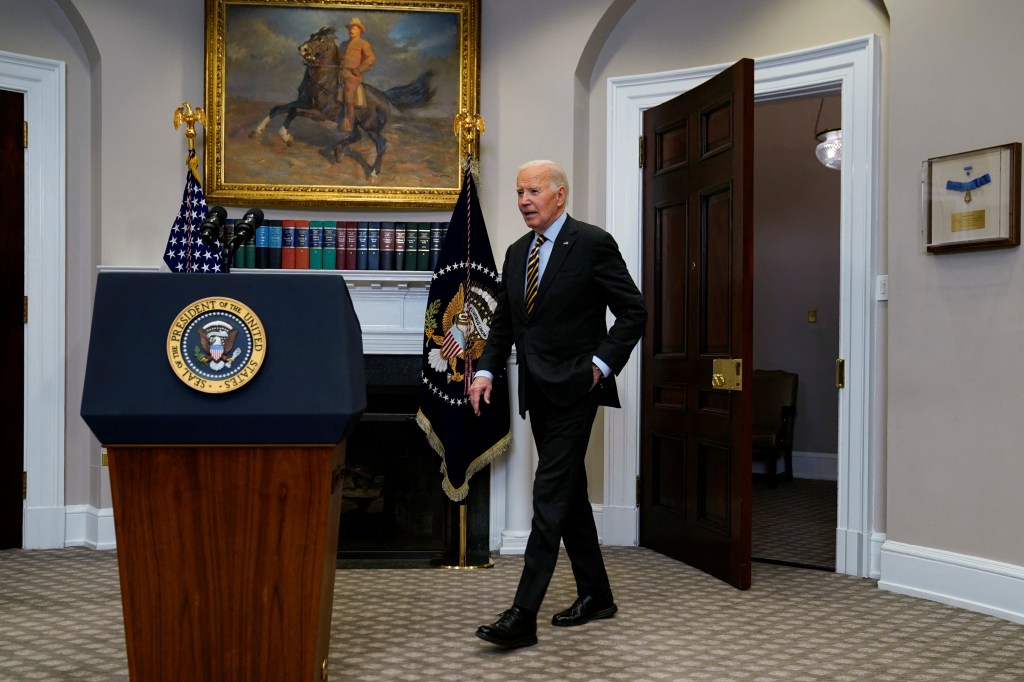 Biden took questions from reporters after touting monthly jobs-growth figures.
