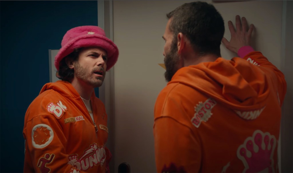 Casey and Ben Affleck in the Dunkin' Donuts commercial