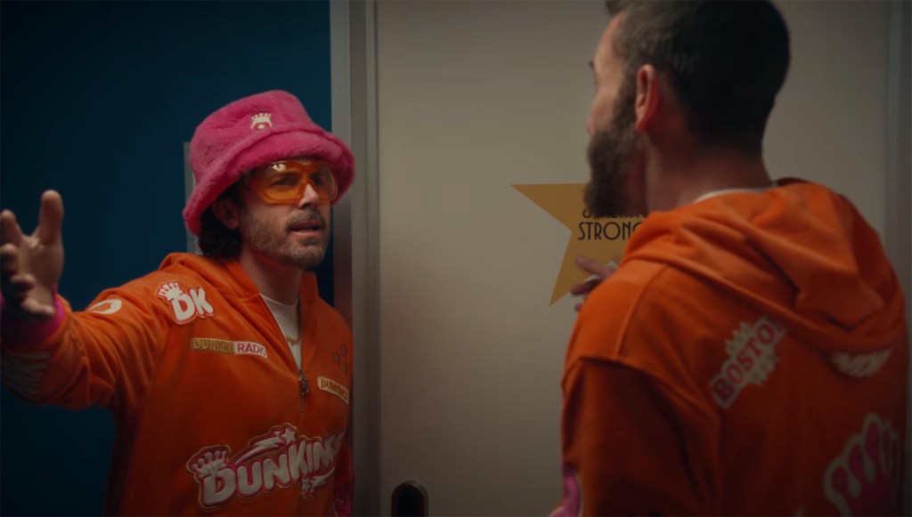 Casey and Ben Affleck in the Dunkin' Donuts commercial
