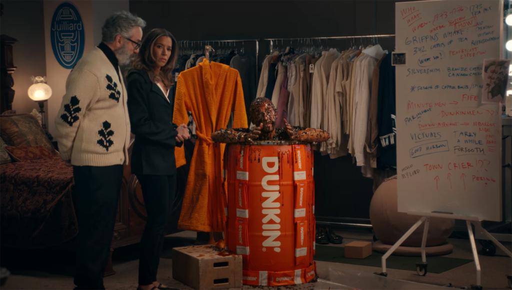 Jeremy Strong in the Dunkin' Donuts commercial