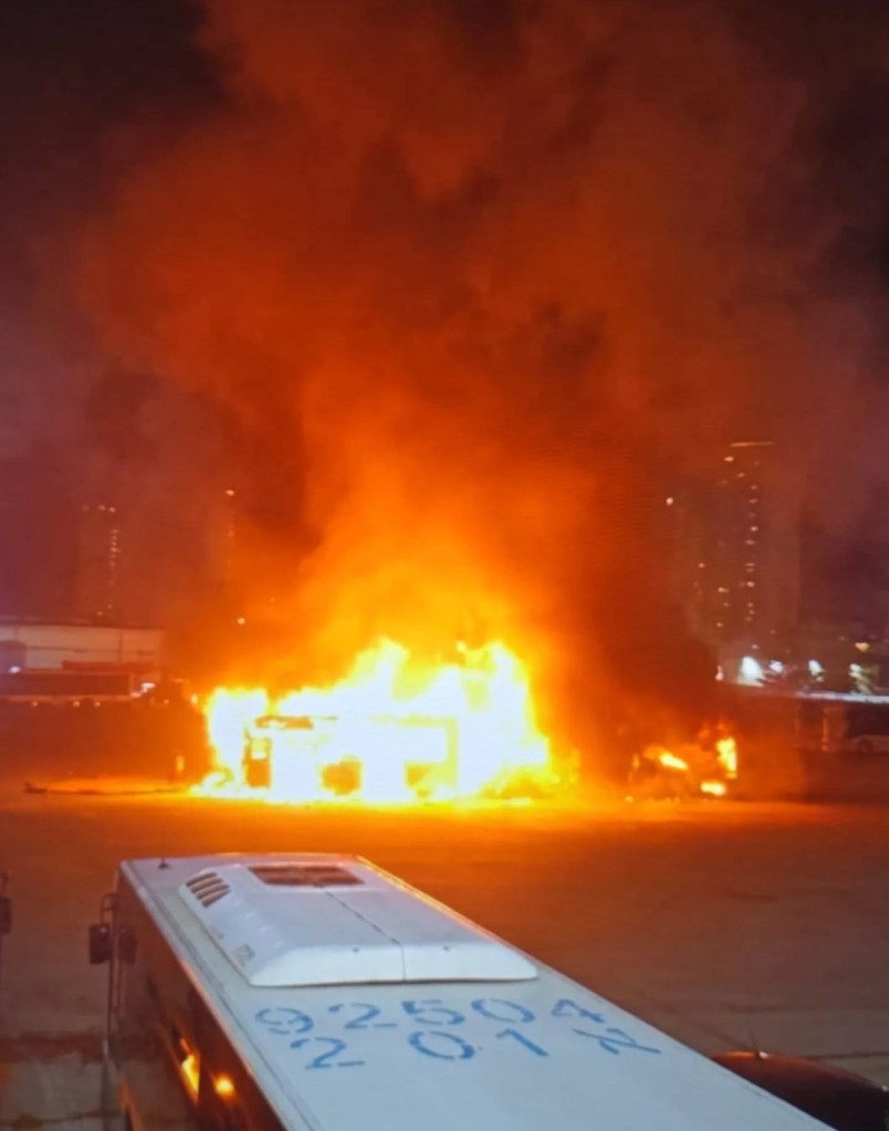 Explosions rock bus depots in Tel Aviv area.
