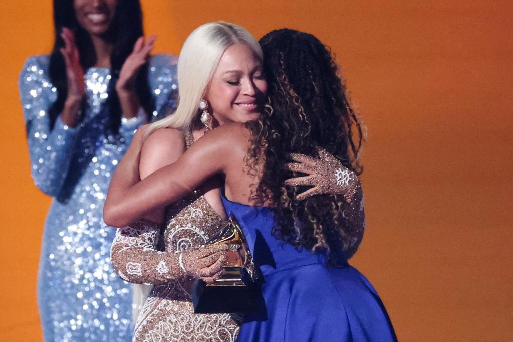 Beyoncé and Blue Ivy Carter at the 2025 Grammys.