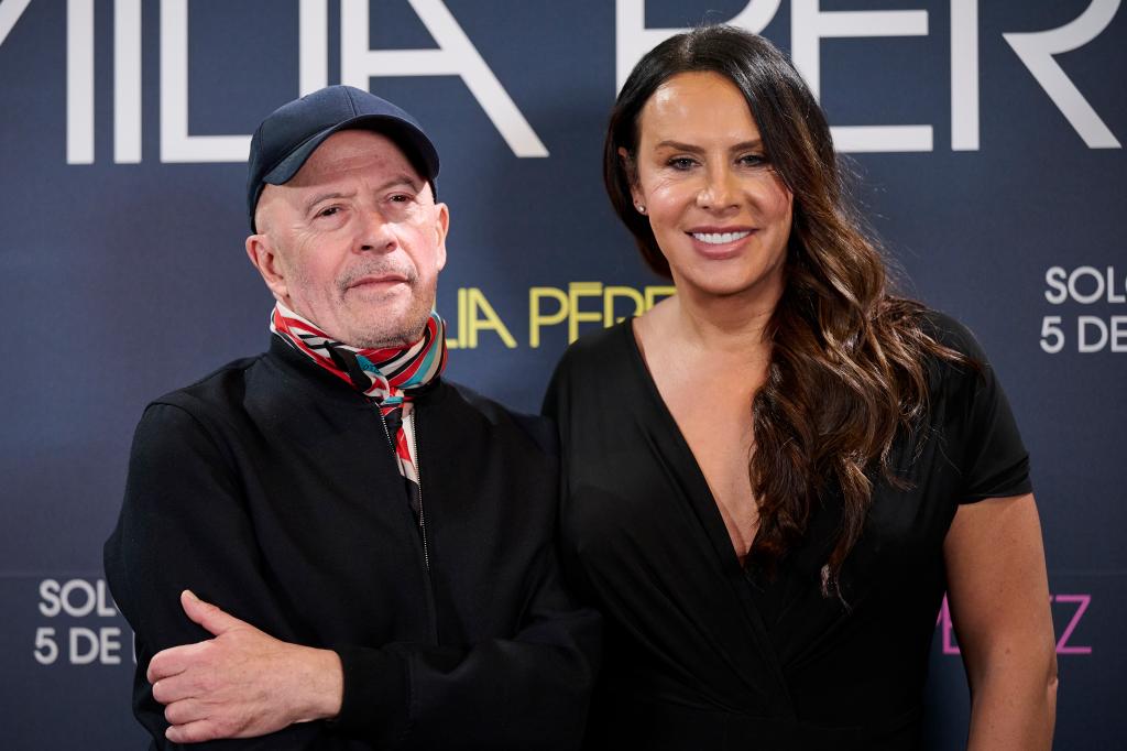 Jacques Audiard and Karla Sofia Gascon attend the "Emilia Pérez" photocall at Hotel Only You on November 28, 2024 in Madrid, Spain.
