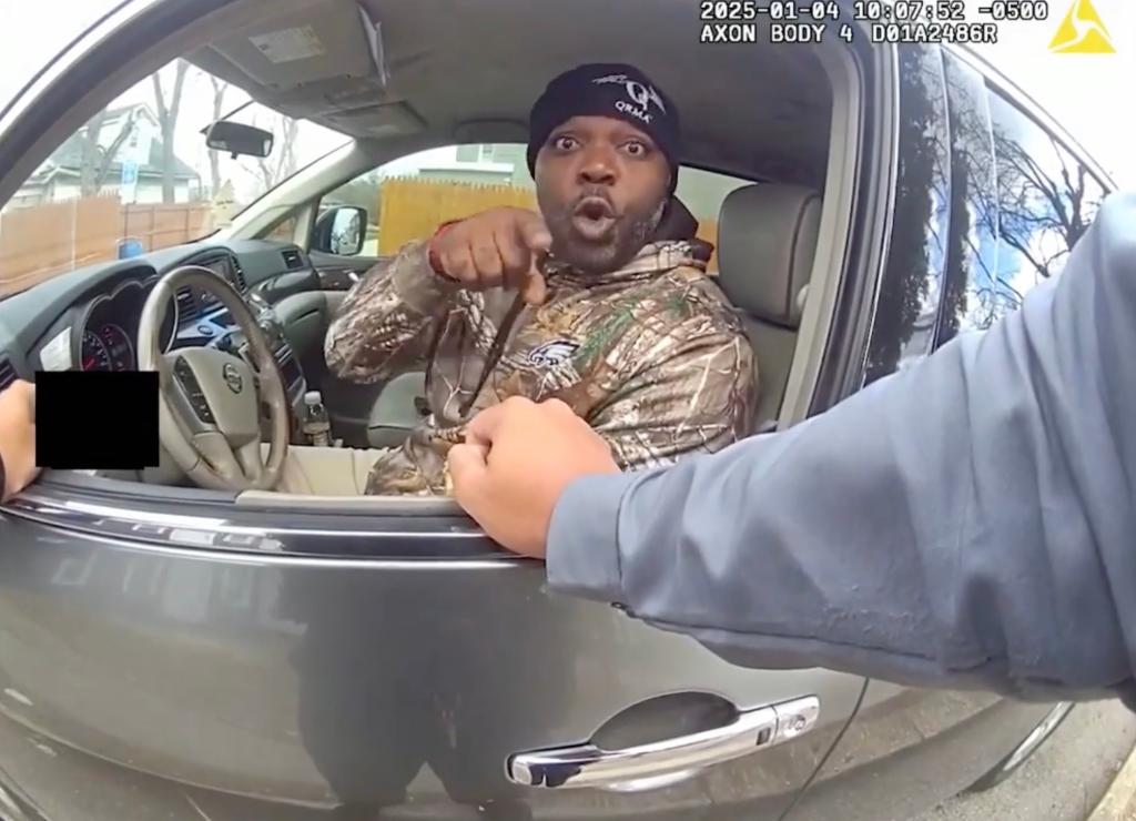 Paulsboro Councilman Theodore Holloway yells at a cop.