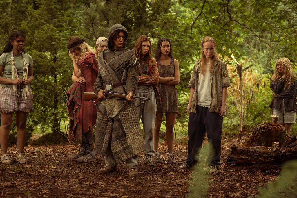 The "Yellowjackets" soccer team after being stranded in the wilderness. 