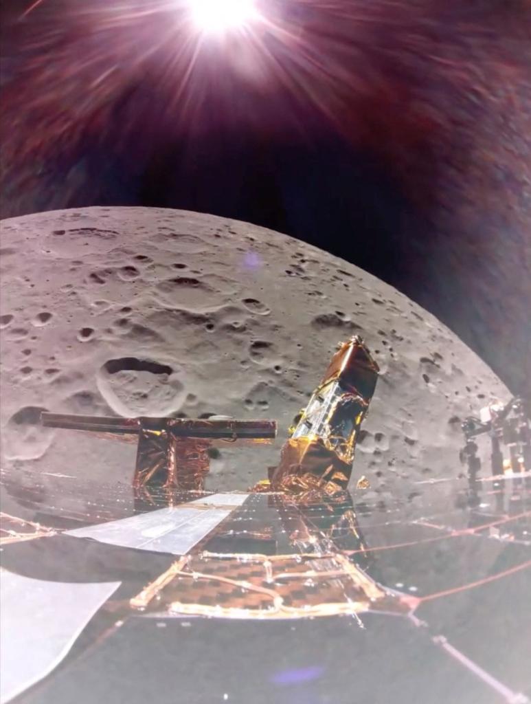Blue Ghost spaceship from Firefly Aerospace captured this image as it passed by the moon on Feb. 24, 2025.