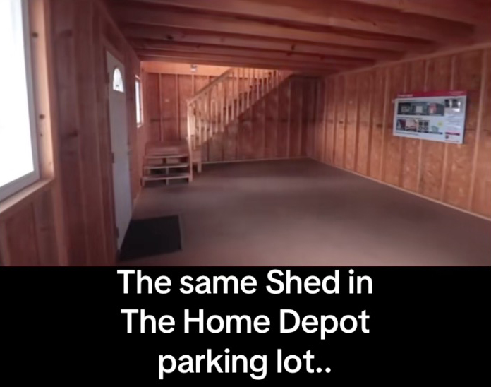 The original interior of the shed.