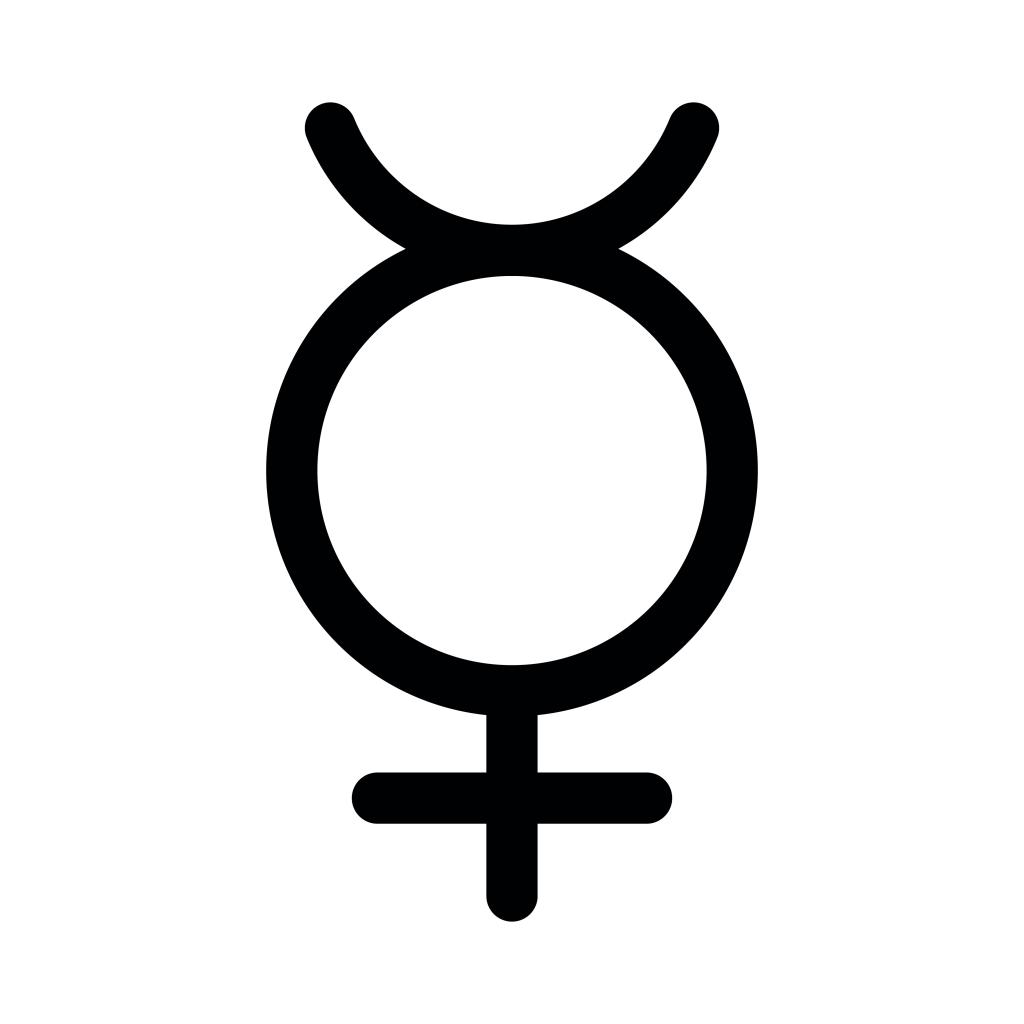 Mercury planet line icon editable stroke astrology vector symbol celestial minimalist graphic design use for digital art print materials astrological themed