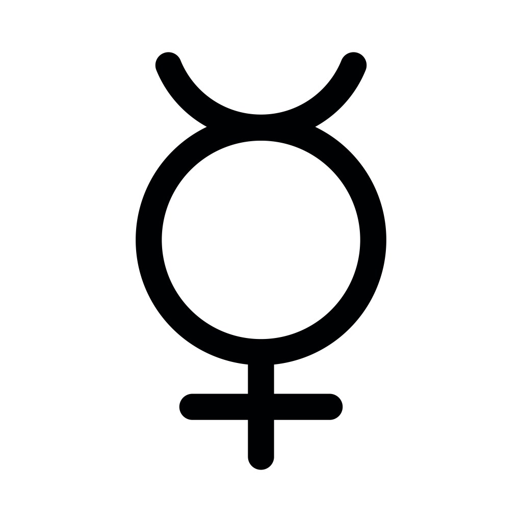 Mercury planet line icon editable stroke astrology vector symbol celestial minimalist graphic design use for digital art print materials astrological themed