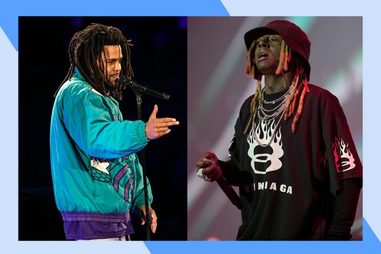 J. Cole (L) and Lil Wayne are headlining the 2025 Dreamville Festival.