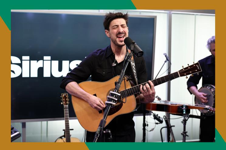 Mumford and Sons frontman Marcus Mumford performs at a Sirius XM event.