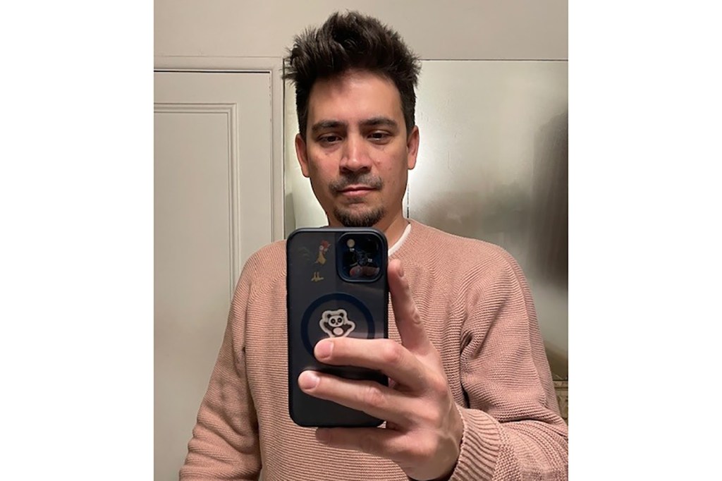 Murillo after washing his hair with his old shampoo and conditioner.