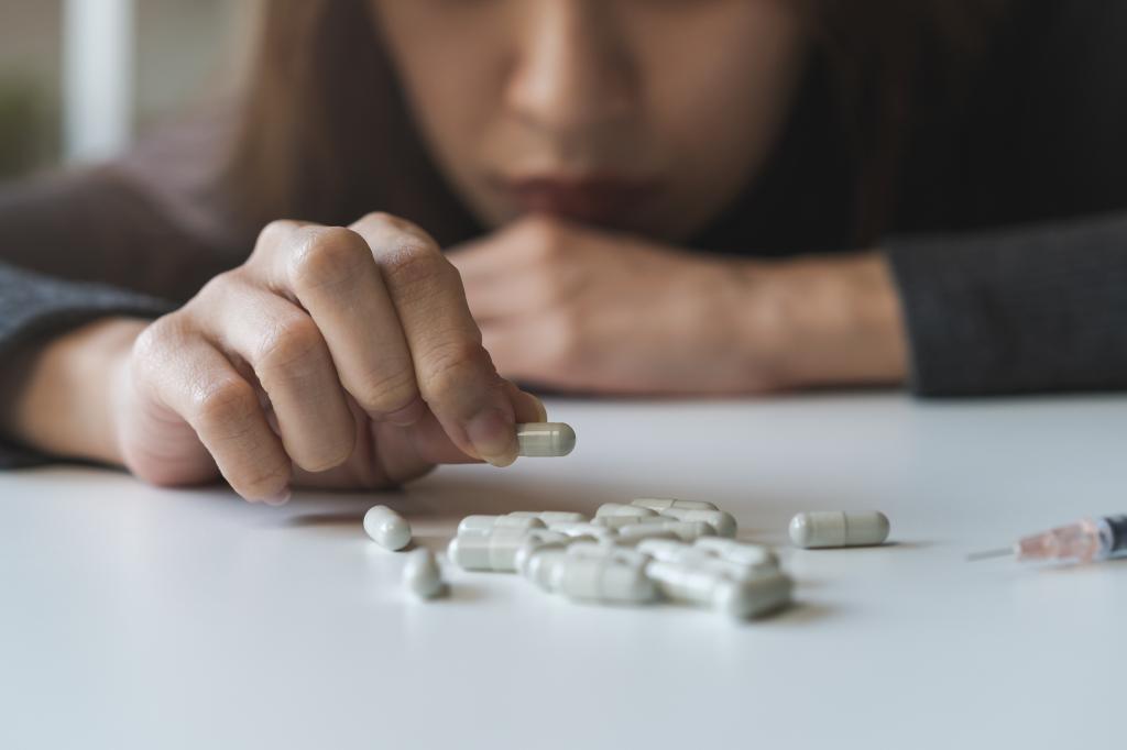 Pills on a table