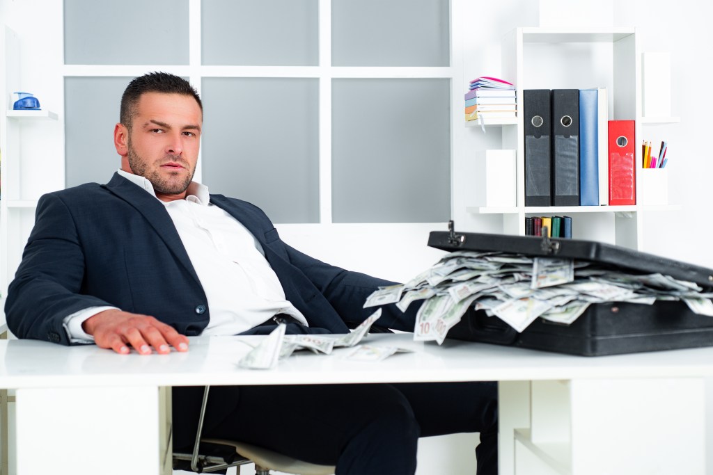 Businessman with money. 