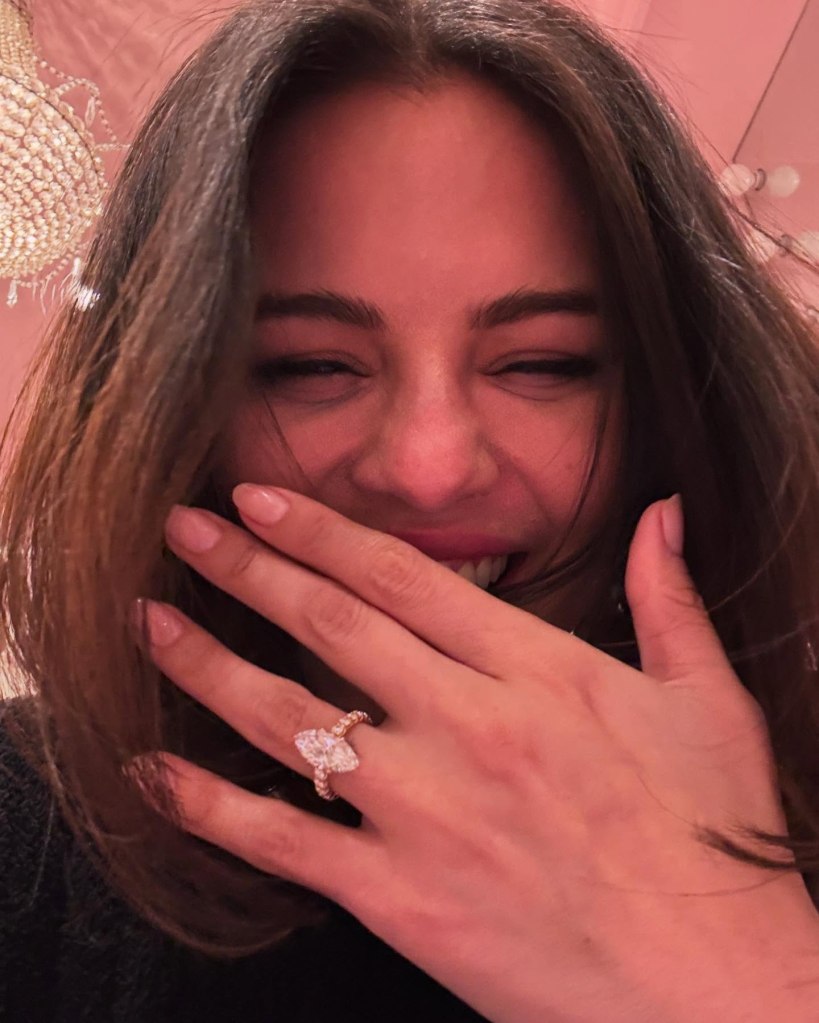 Selena Gomez with her engagement ring.