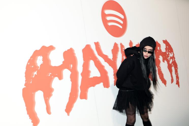 Lady Gaga at her Spotify fan event.