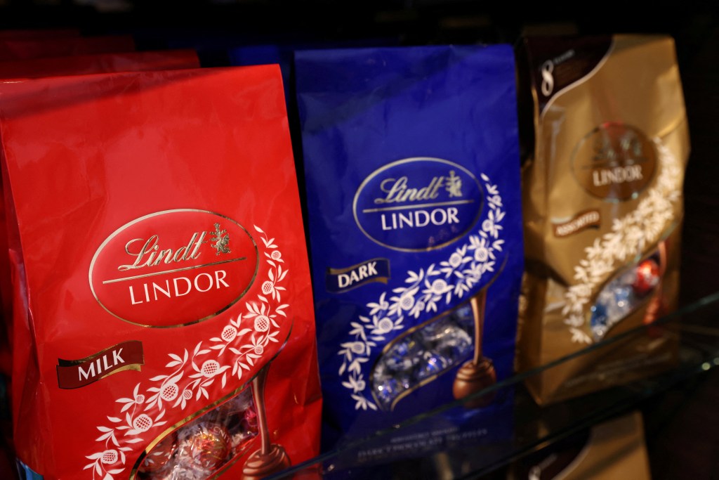 Lindt chocolate in a store.