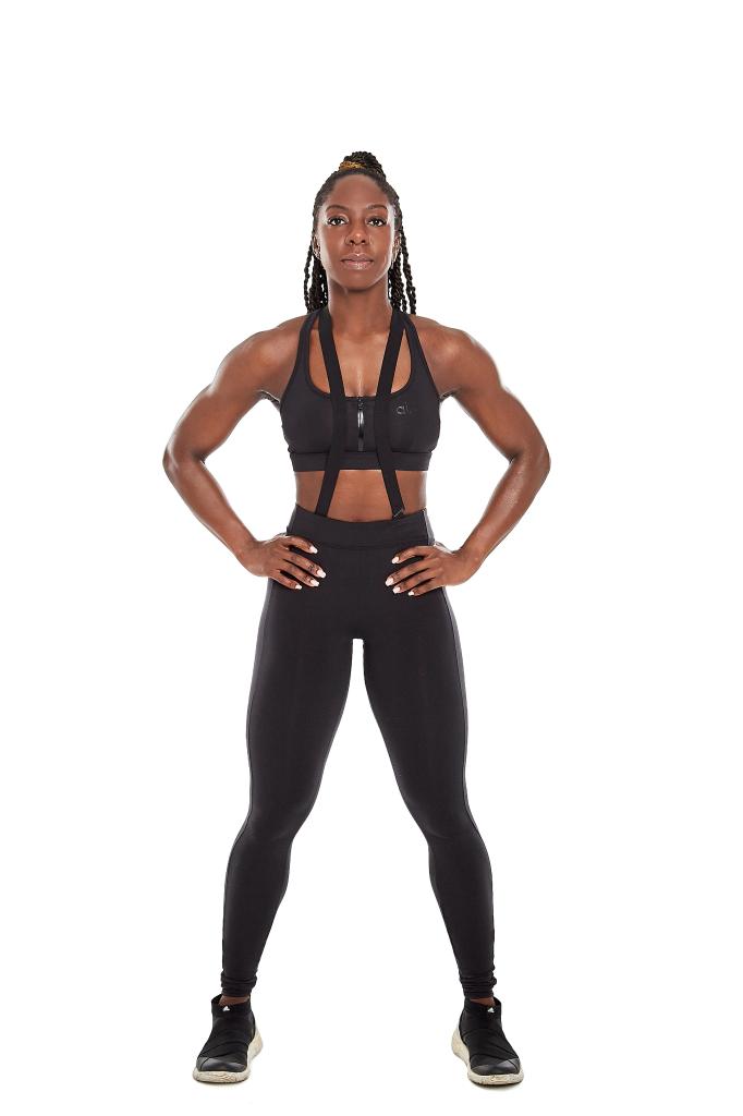 Mary Onyango has more than 20 years of experience in the fitness industry. Here, Mary Onyango in a workout outfit