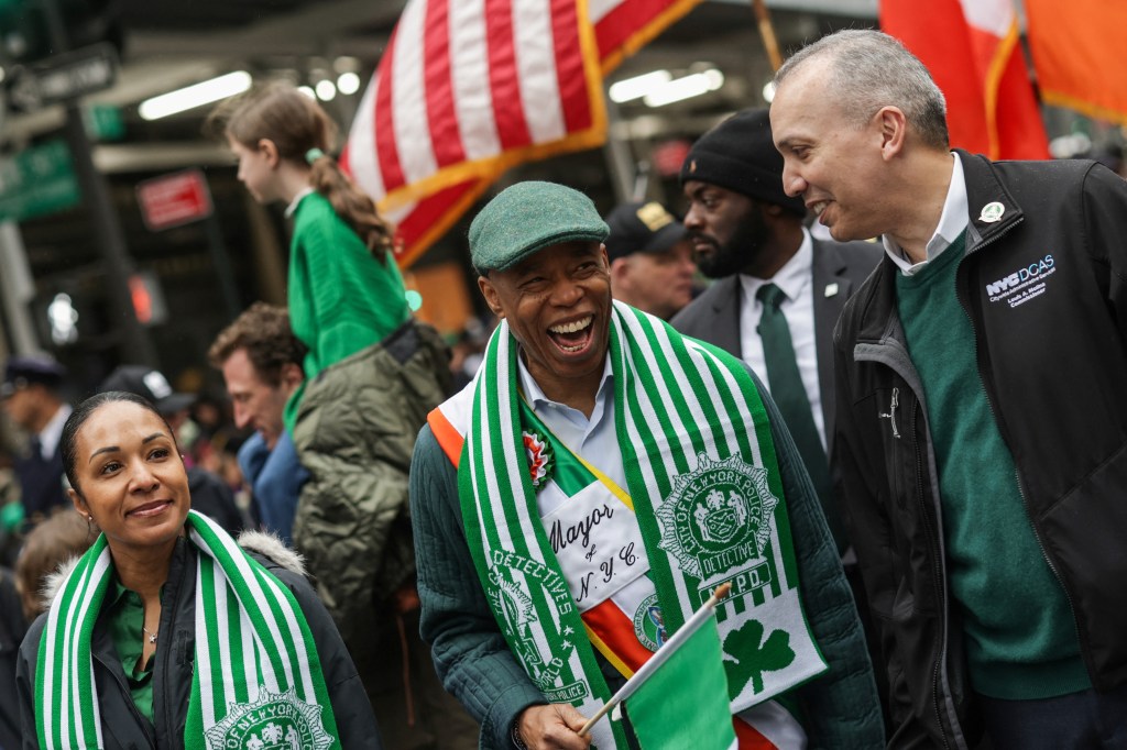 New York City Mayor Eric Adams takes part in the 264th annual St Patrick's Day parade on 5th Avenue in Manhattan in New York City, U.S., March 17, 2025.