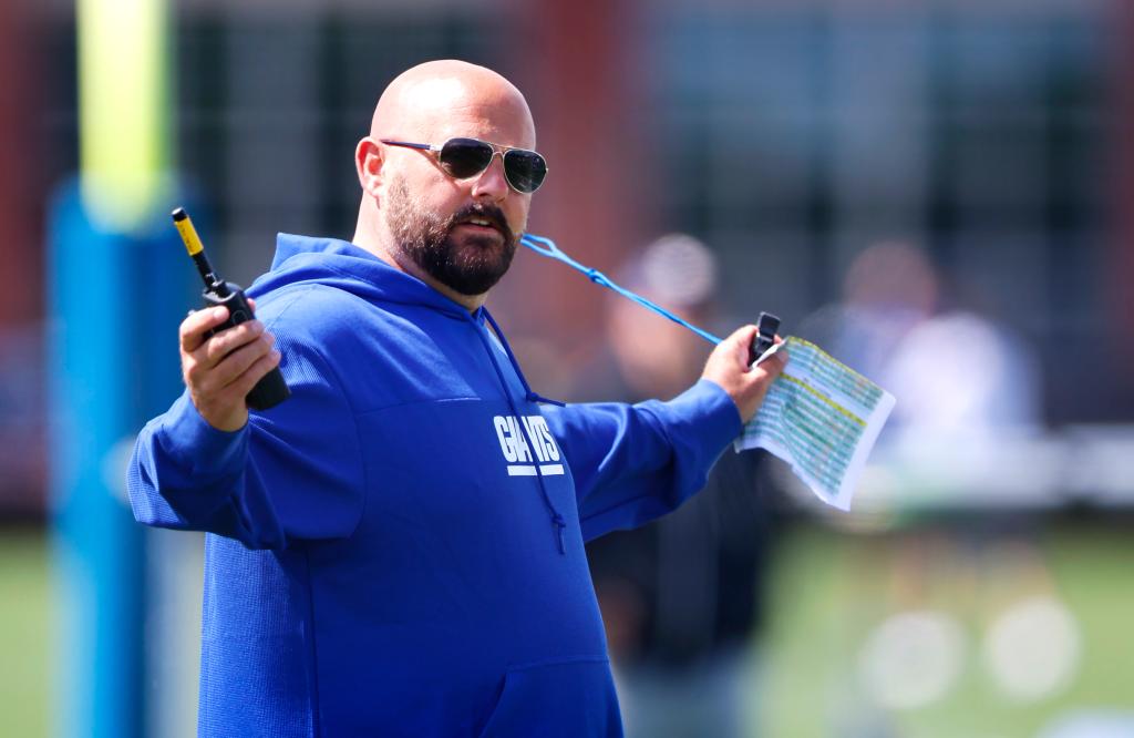New York Giants head coach Brian Dabol during OTA,âs Thursday, May 30, 2024 in East Rutherford, New Jersey. 