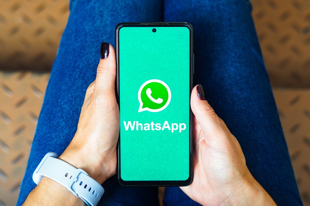 A person holding a smartphone with the WhatsApp logo displayed, discovering the hidden contact feature