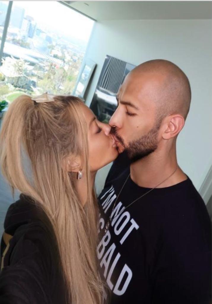 Andrew Tate and Bri Stern kissing in her apartment a day before a domestic incident
