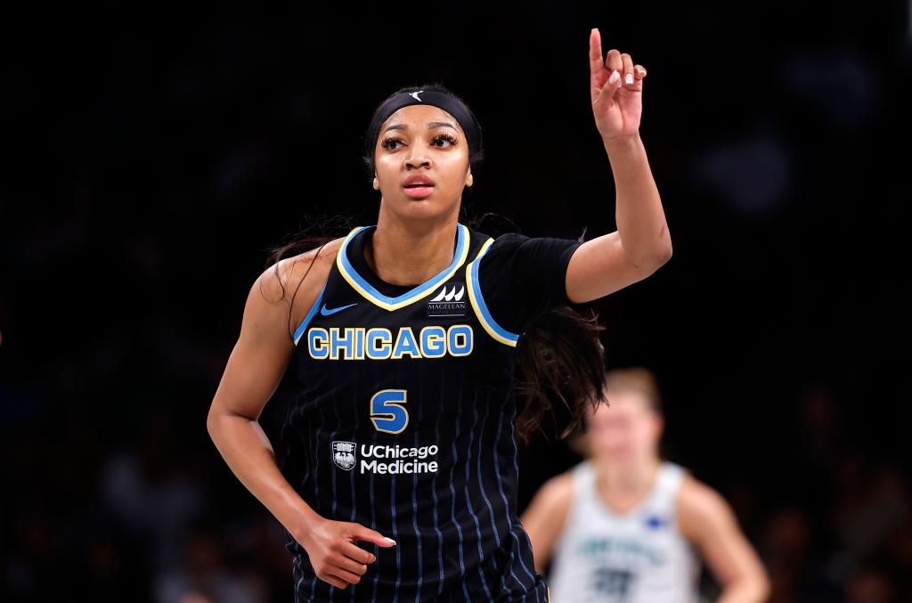 Angel Reese is pictured during the Sky's game May 23.