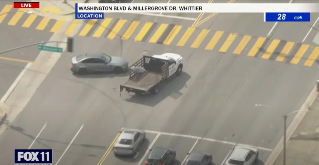 Police said the motorist collided with numerous vehicles before crashing at 7th street and Termino Avenue in Long Beach. 