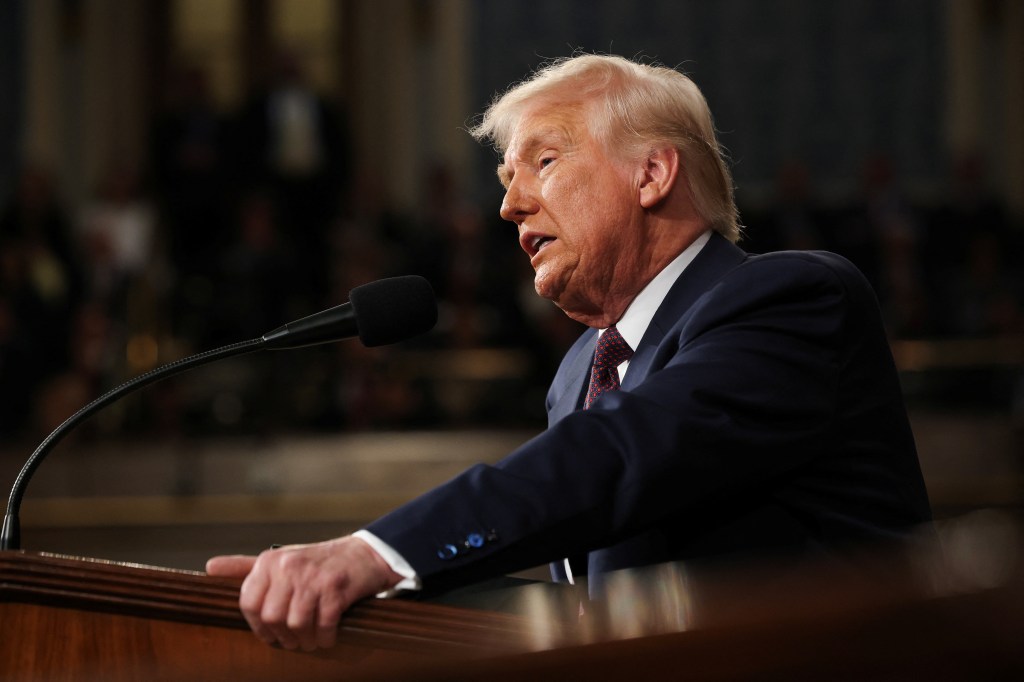President Donald Trump addresses a joint session of Congress at the U.S. Capitol on March 04, 2025 in Washington, DC