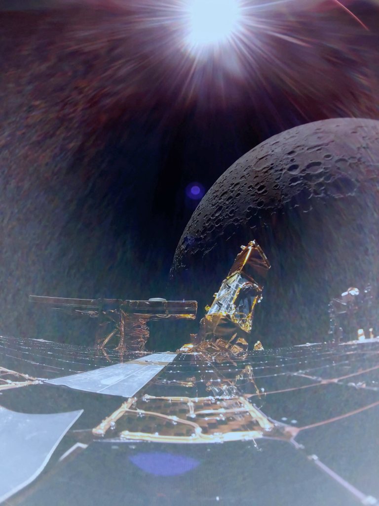 Firefly Aerospace's Blue Ghost captured this image of the Moon's south pole.