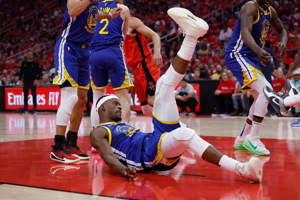 Jimmy Butler landed hard on his backside.
