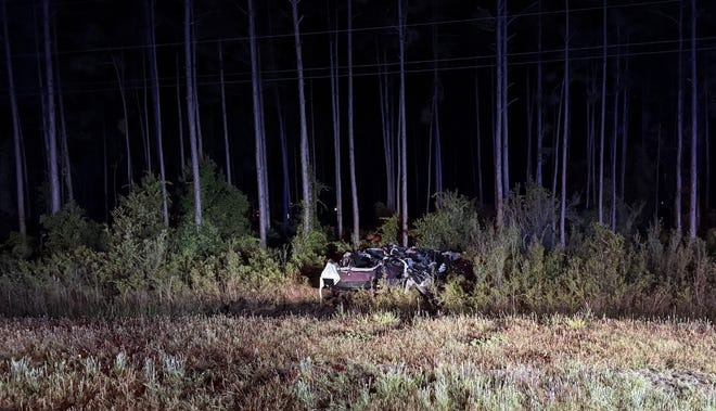 Police on the scene of the deadly crash in Walton County, Florida on April 21, 2025.