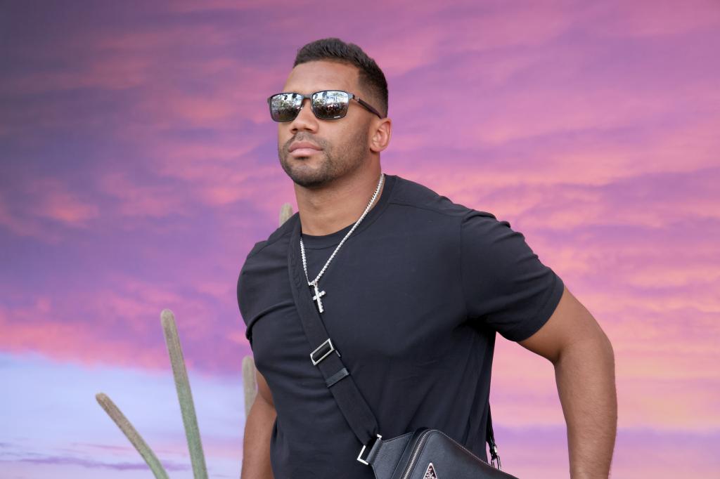 Russell Wilson attends YouTube + Coachella 2025 at the Empire Polo Club, on April 13, 2025 in Indio, California. 
