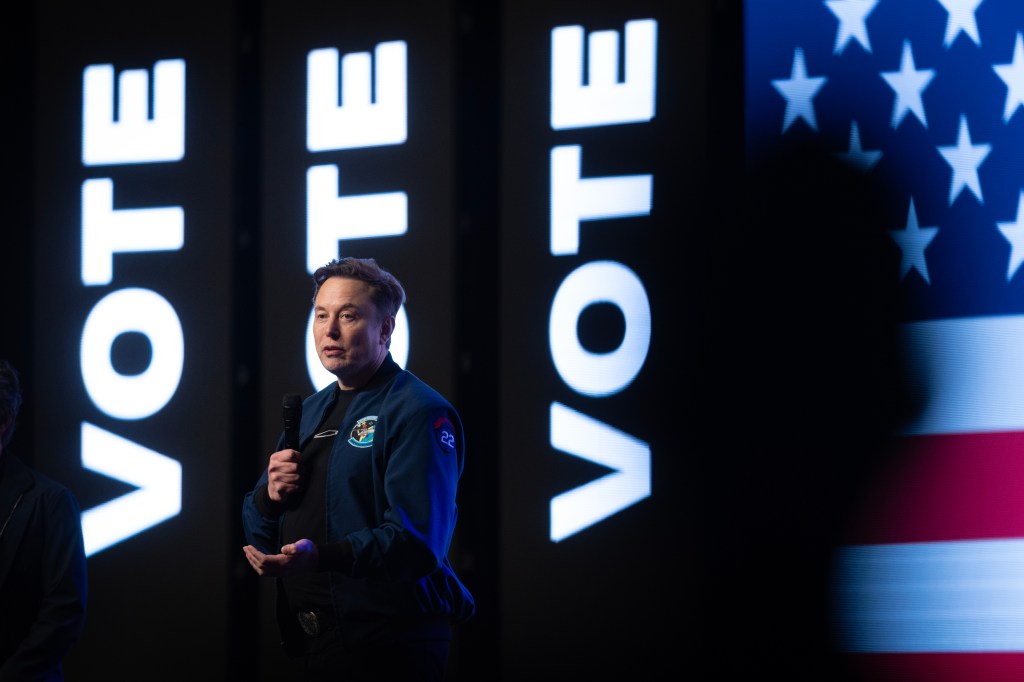 Billionaire businessman Elon Musk speaks during a town hall meeting at the KI Convention Center on March 30, 2025 in Green Bay, Wisconsin.