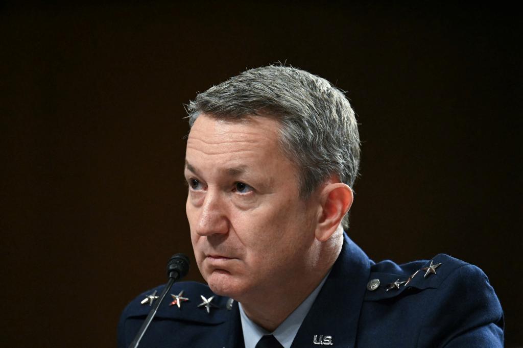 Lt. General Dan Caine testifies at a Senate Armed Services Committee hearing on his nomination to be the Chairman of the Joint Chiefs of Staff on April 1, 2025.