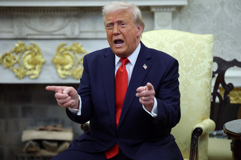 President Trump in the Oval Office on April 14.