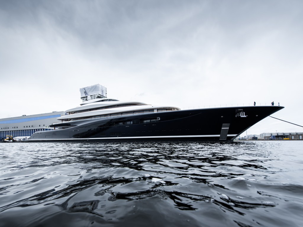 The 390-foot ship, christened “Breakthrough,” was built by the Dutch shipbuilder Feadship in 2021 and launched three years later