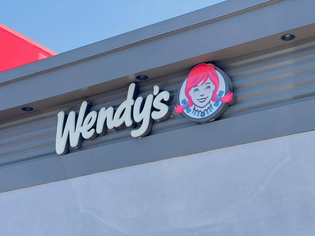 Wendy's fast food restaurant signage on a building