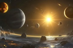 A sun and planets in space demonstrating astrological concepts