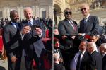 Biden's all smiles as he poses for selfies with mourners as he, wife Jill arrive for Pope Francis' funeral