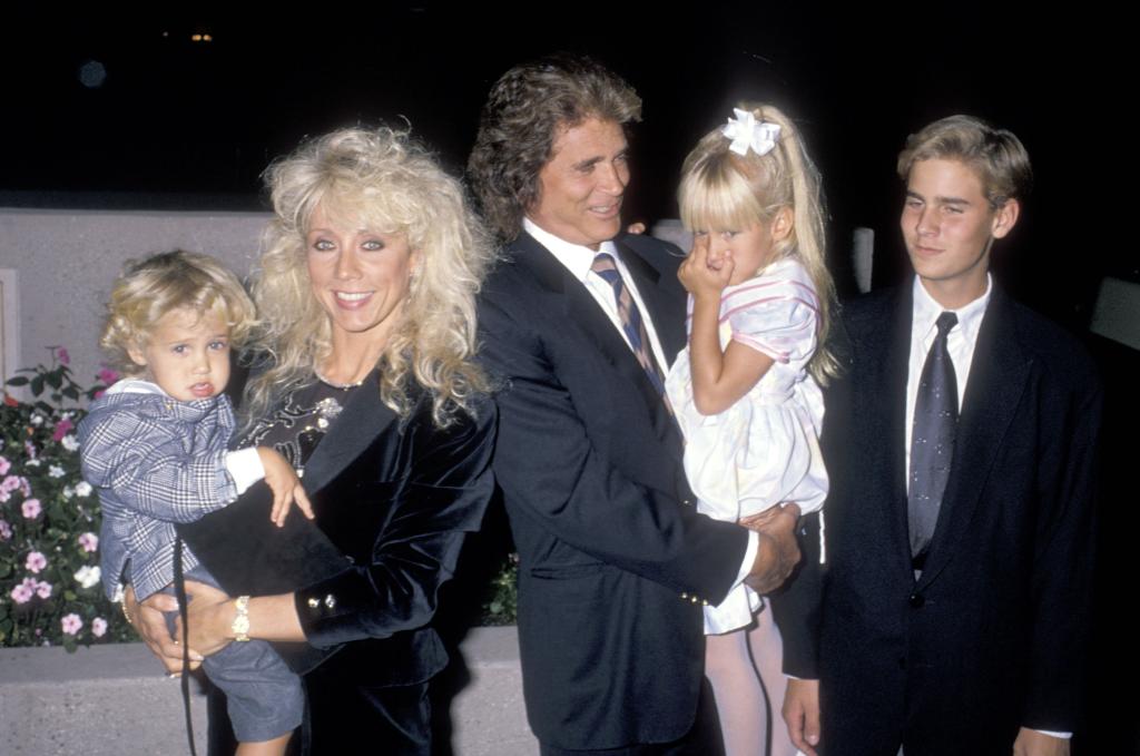 Michael Landon, wife Cindy Landon, son Sean Landon, daughter Jennifer Landon and son Christopher Landon in 1988.