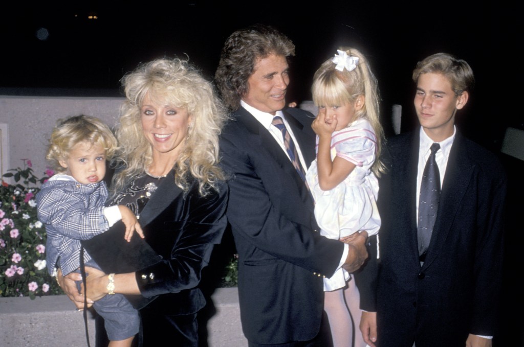Michael Landon, wife Cindy Landon, son Sean Landon, daughter Jennifer Landon and son Christopher Landon in 1988.