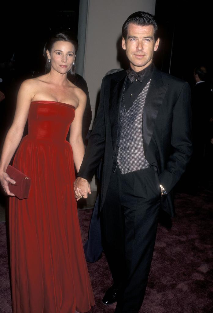 Actor Pierce Brosnan and girlfriend Keely Shaye Smith attend the 24th Annual American Film Institute (AFI) Lifetime Achievement Award Salute to Clint Eastwood on February 29, 1996 at the Beverly Hilton Hotel in Beverly Hills, California.