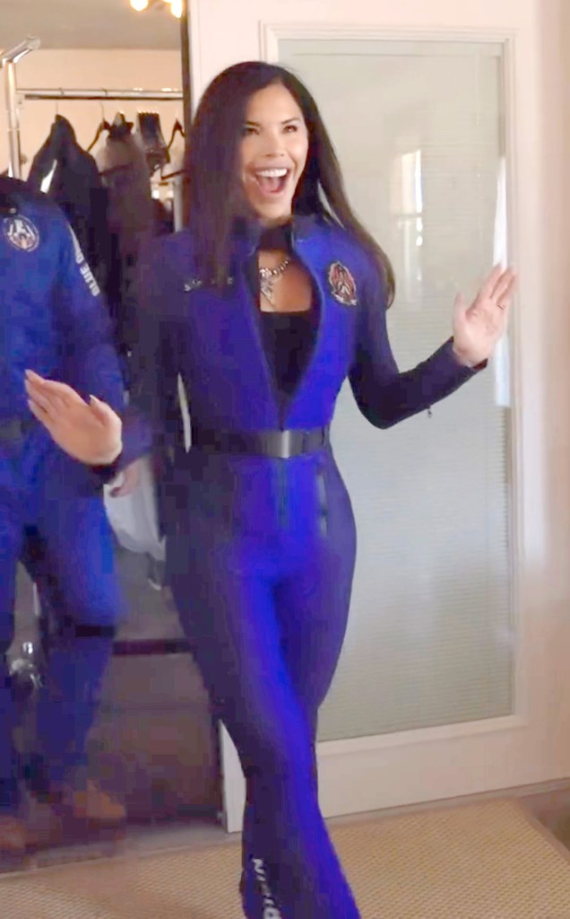 Lauren Sanchez in her space suit 