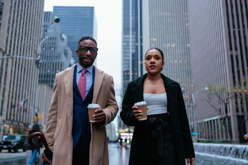 New York City workers walking. 