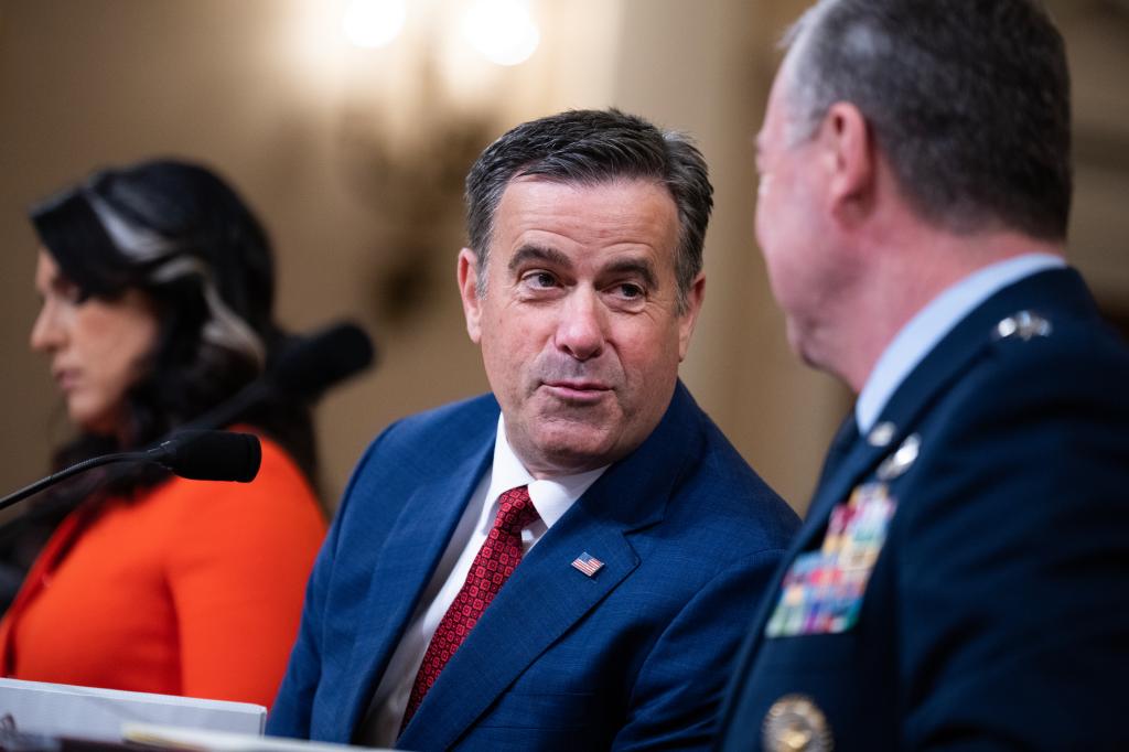 CIA Director John Ratcliffe, center, Tulsi Gabbard, director of National Intelligence, and Lt. Gen. Jeffrey A. Kruse, director of the Defense Intelligence Agency, prepare to testify during the House Select Intelligence Committee hearing titled "Worldwide Threats Assessment," in Longworth building on Wednesday, March 26, 2025.