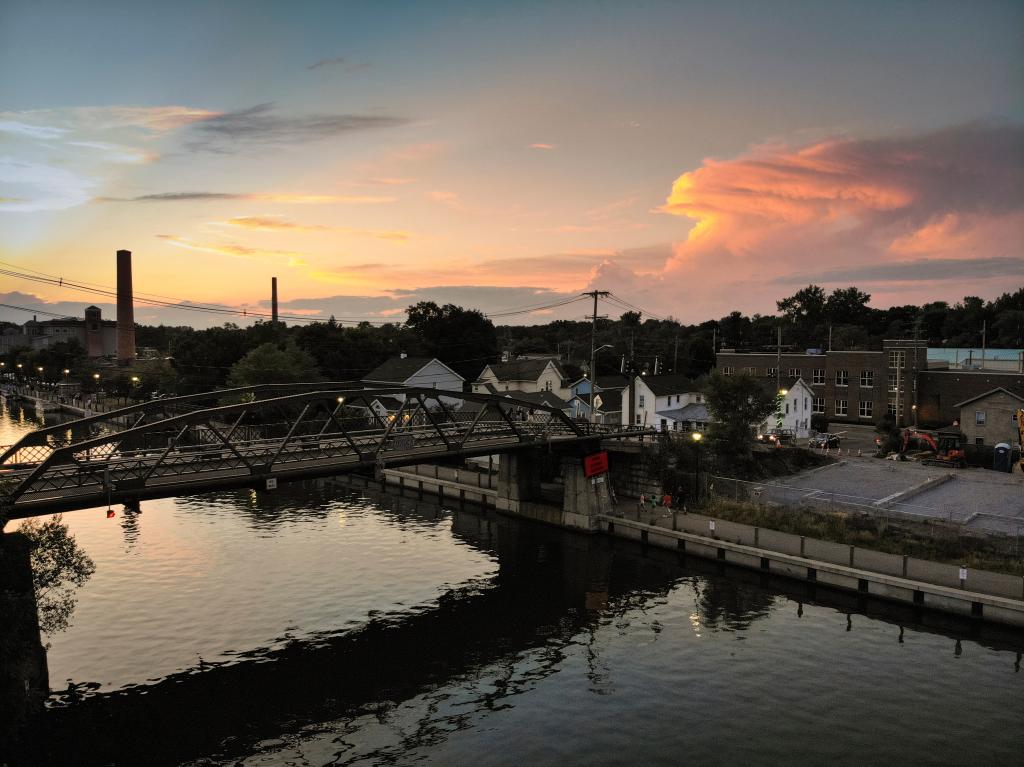 A view of the Fairpoint at sunset. 